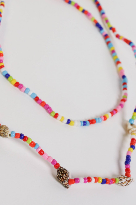 Multicolor Bead & Shell Necklace