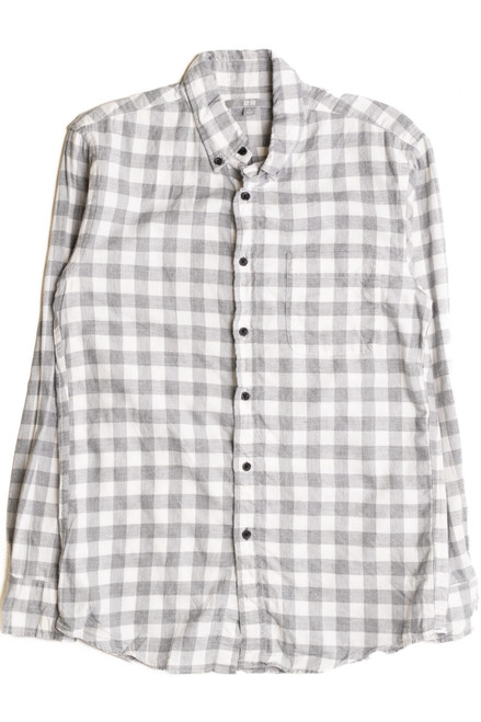 Vintage White and Gray Flannel Shirt