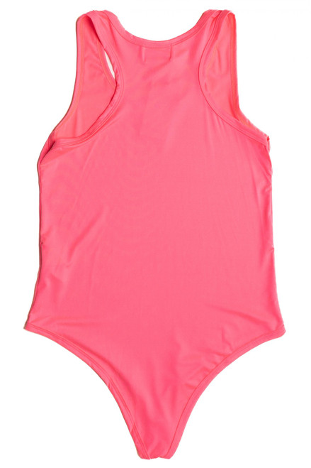 Neon Pink Solid Racerback Bodysuit