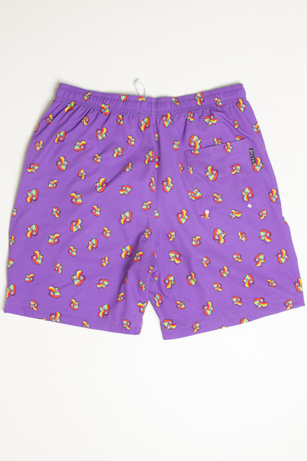 Purple Rainbow Mushrooms Swim Shorts