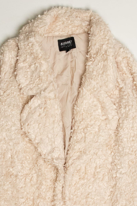 Cream Shag Faux Fur Coat 1