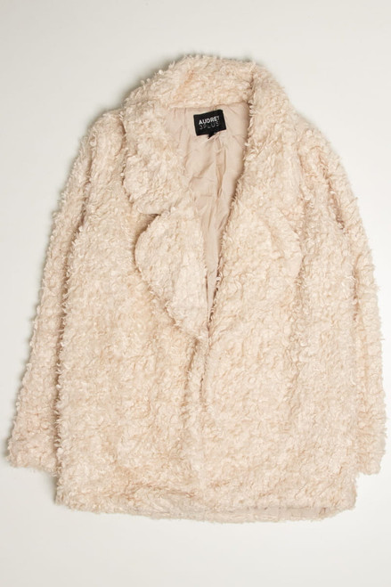 Cream Shag Faux Fur Coat 1