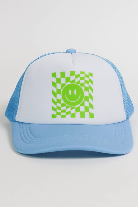 Checker Smiley Trucker Hat