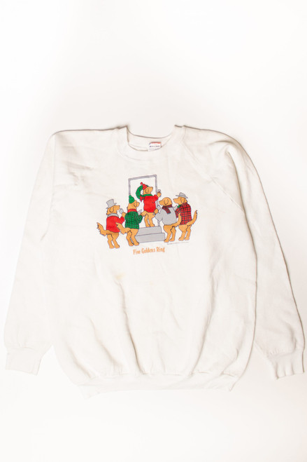 Vintage Golden Retriever Funny Christmas Sweatshirt (1990s)