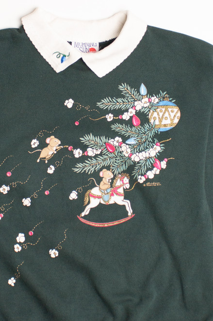 Floral Mice Ugly Christmas Sweatshirt 58942