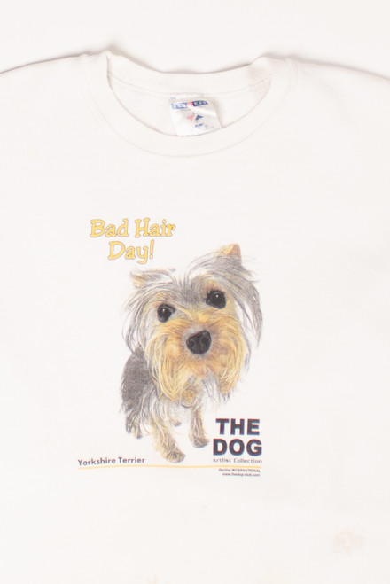 Vintage 'Bad Hair Day" Yorkshire Terrier Sweatshirt (1990s)