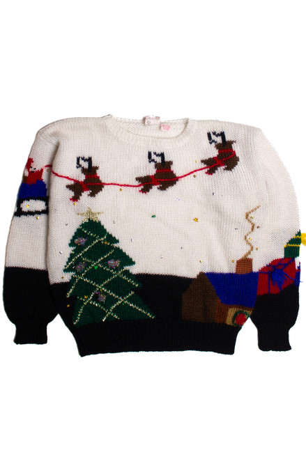 Vintage White Ugly Christmas Sweater