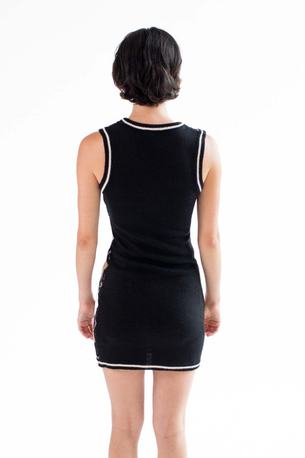 Black Argyle Vest Mini Dress