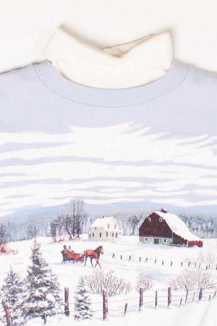 Vintage Winter Carriage Ride Sweatshirt (1980s)