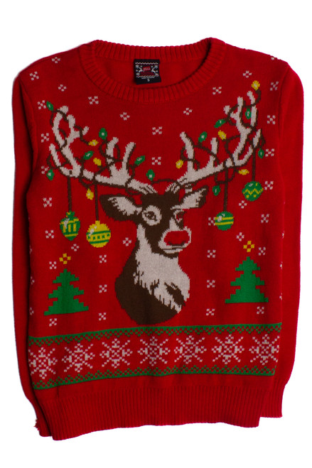 Red Reindeer Ugly Christmas Pullover 60117