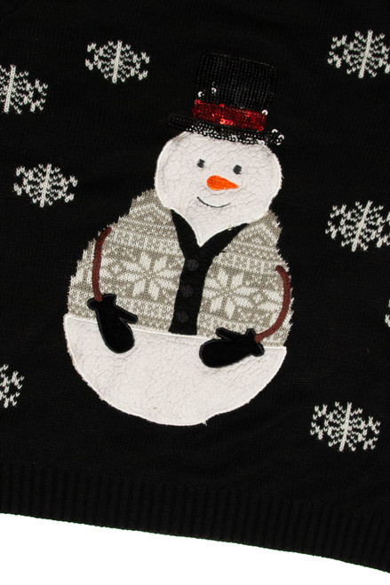 Black Ugly Christmas Snowman Pullover 59175