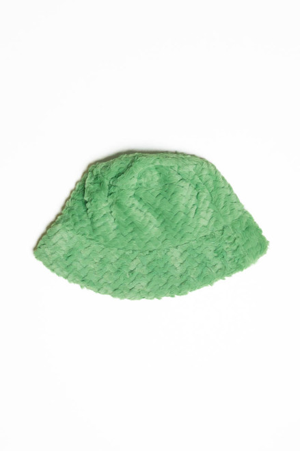 Green Fuzzy Knit Bucket Hat