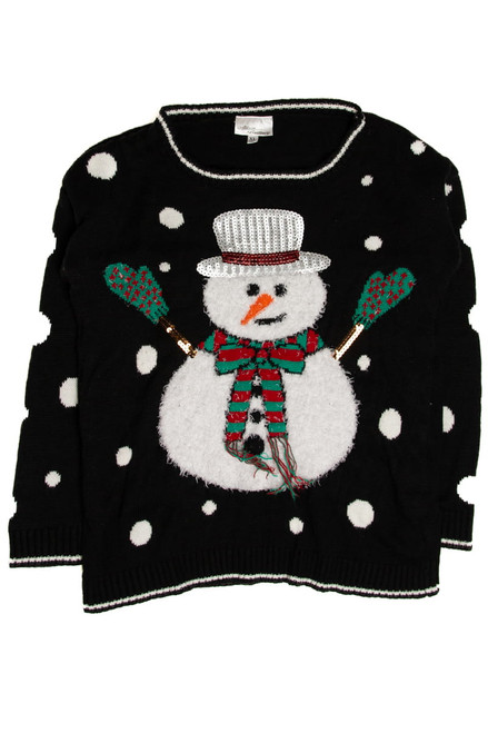 Black Ugly Christmas Snowman Pullover 59177