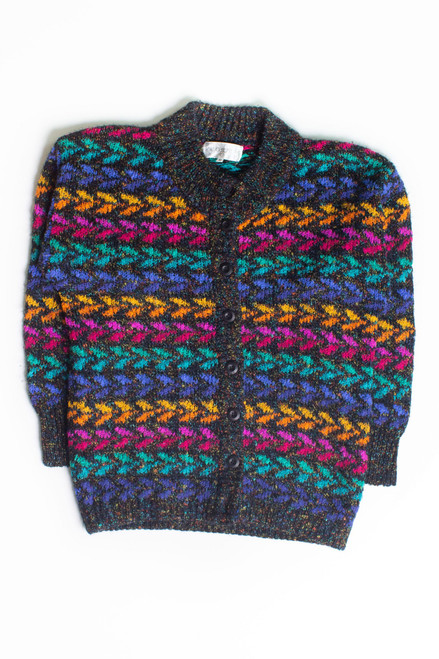 Vintage Rainbow Cardigan Sweater (1980s)