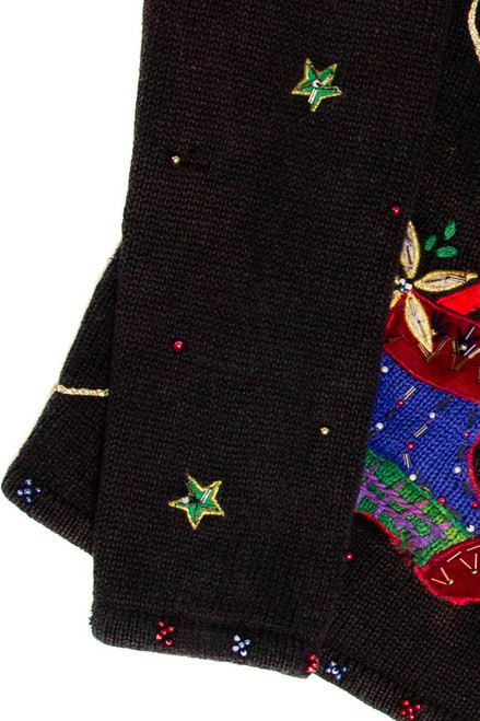 Black Ugly Christmas Stockings Cardigan 60271