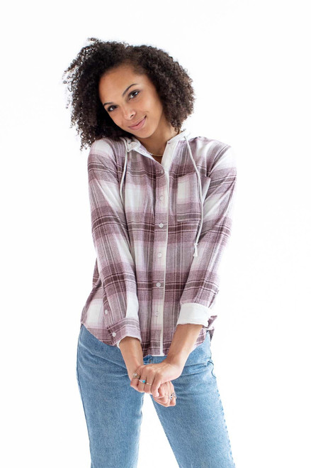 Pink Hooded Flannel