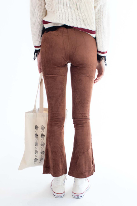 Cappuccino Cord Split Hem Flare Pants