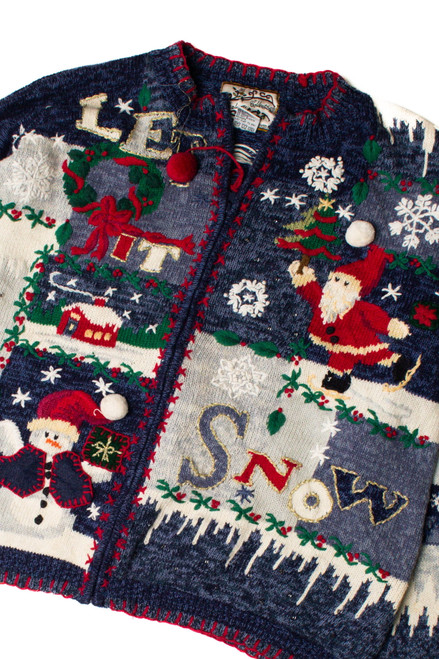 Vintage Let It Snow Collage Ugly Christmas Cardigan 59368 (2001)