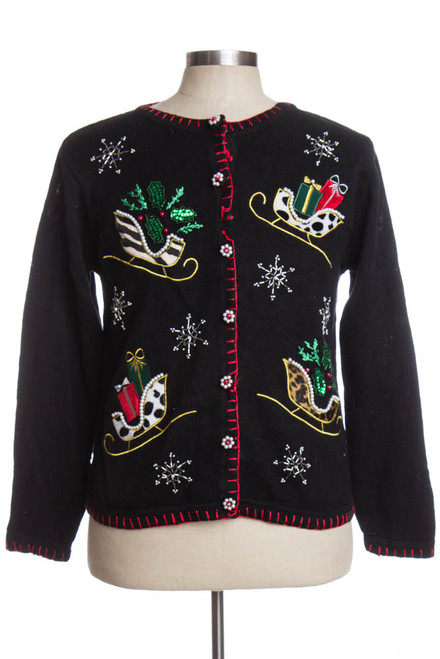 Black Ugly Christmas Cardigan 35280