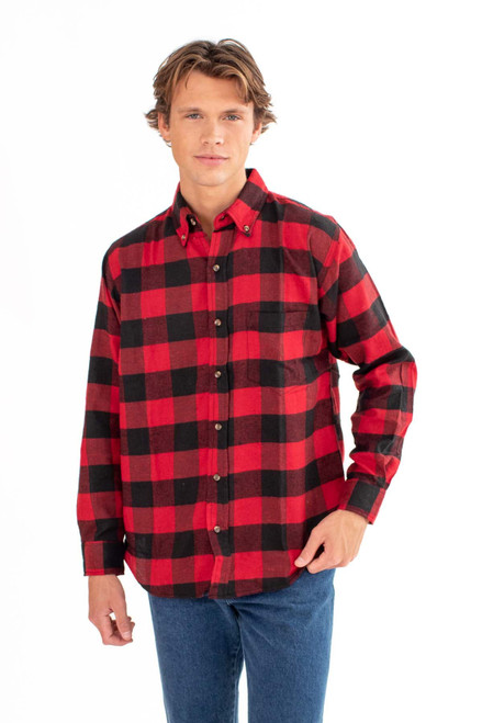 1 Pocket Buffalo Flannel Button Up Shirt