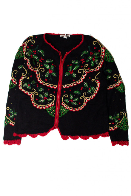 Red and Green Patterned Ugly Christmas Cardigan 59334