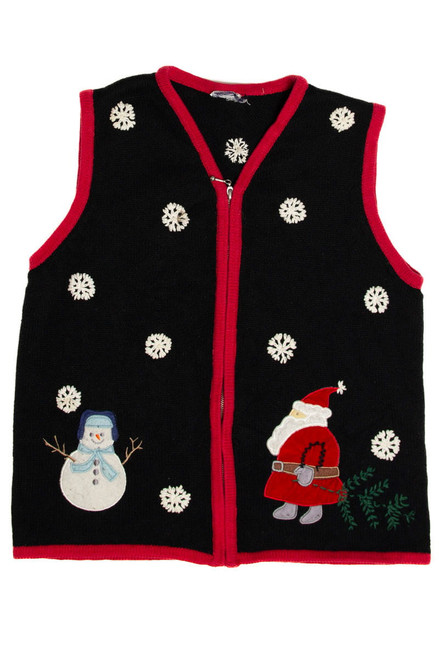 Santa & Snowmen Ugly Christmas Sweater Vest 62027