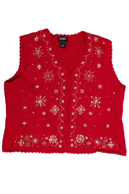 Sequin Snowflakes Ugly Christmas Sweater Vest 62045