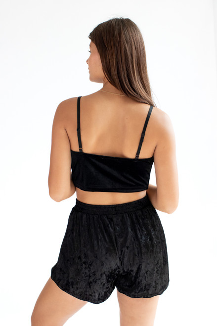 Black Velvet Lace Trim Cami