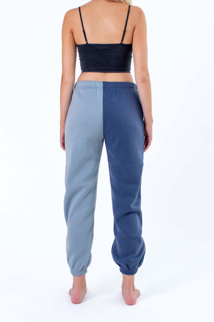 Blue Color Blocked Joggers