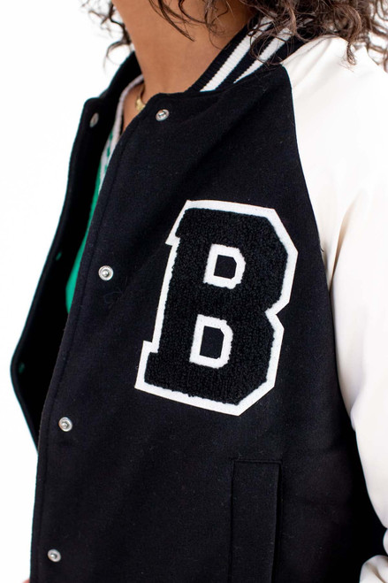 Black Varsity B Jacket