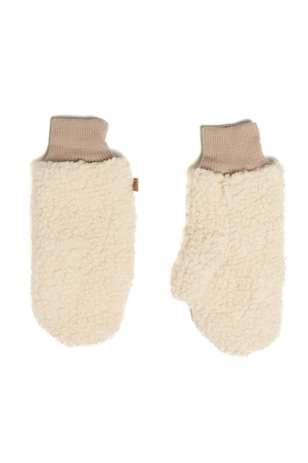 Ivory Solid Sherpa Mittens