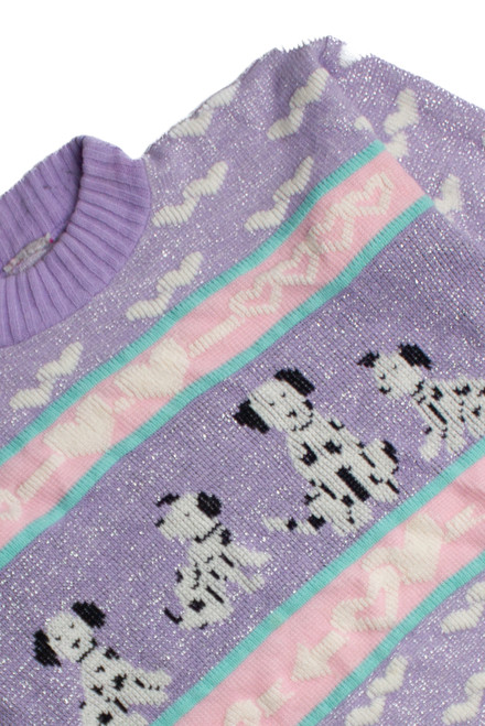 Vintage Purple Dalmatian 80s Sweater