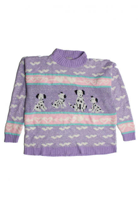 Vintage Purple Dalmatian 80s Sweater