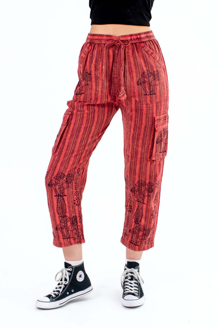 Mushroom Print Stripe Pant