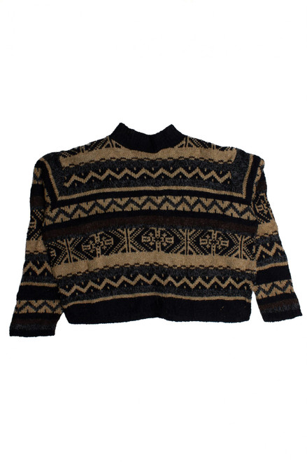 Vintage Kathy Ireland Cropped Fair Isle Sweater (1990s)