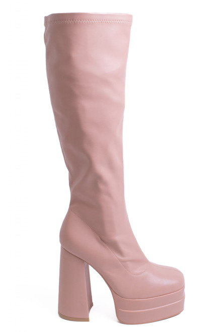 Pink Chunky GoGo Boots