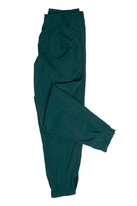 Dark Green Nylon Nike Jogger Track Pants