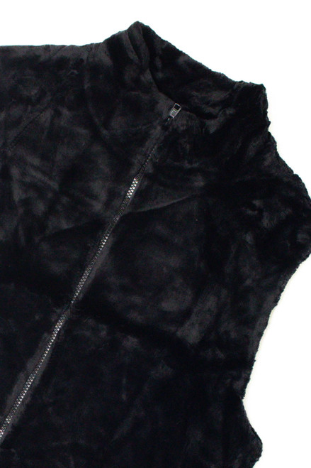 Black Faux Fur Vest 1