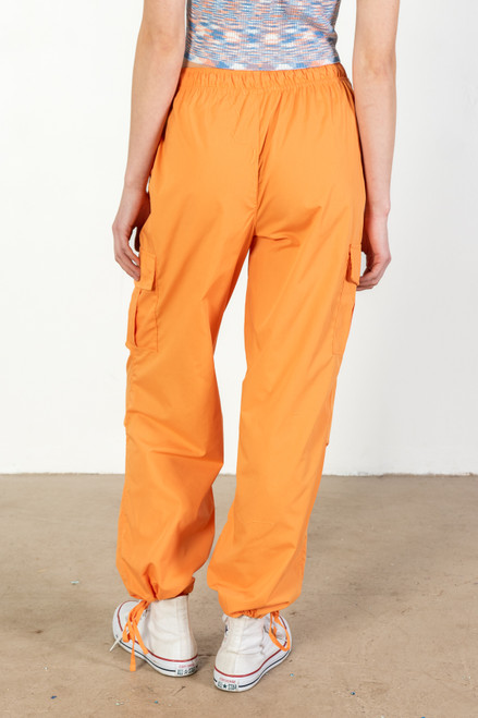 Tangerine Cargo Parachute Pants