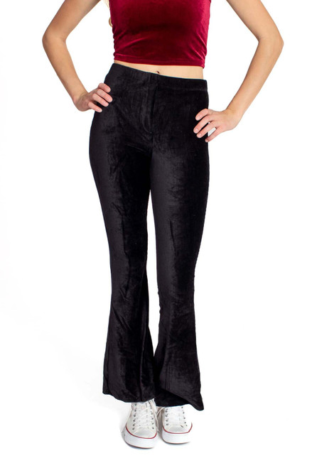 Black Knit Corduroy Flares