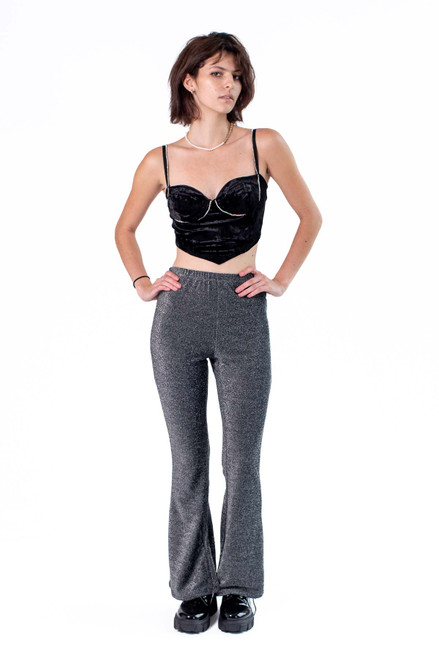 Silver Sparkle Bell Bottoms