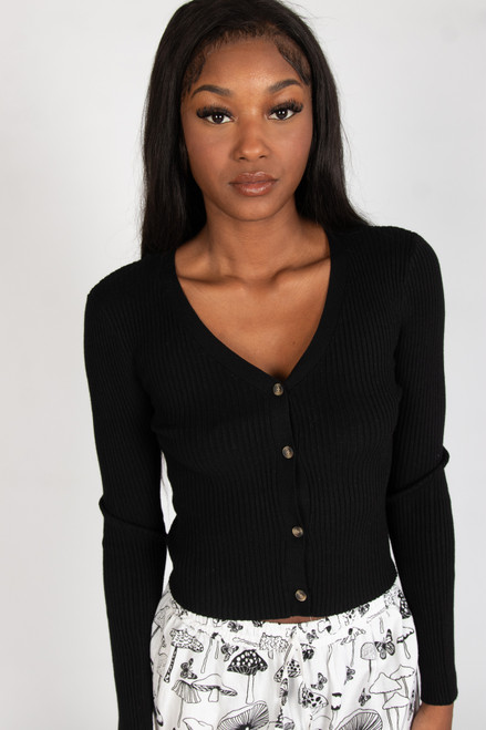 Basic Black Knit Cardigan