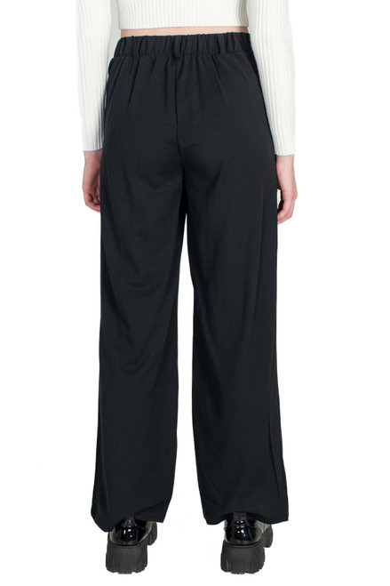 Black Pleated Wide Leg Dad Pant