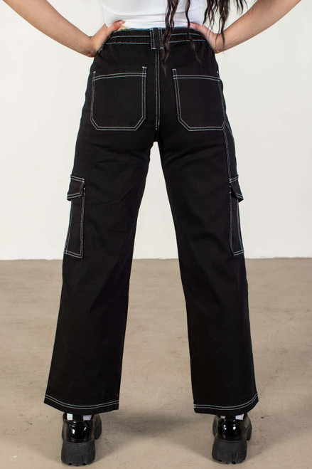 Black Cargo Skater Jeans