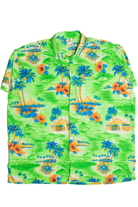 Bright Green Hawaiian Shirt 2269