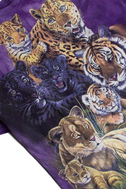 Vintage Big Cat The Mountain Tie-Dye T-Shirt (1990s) 8416