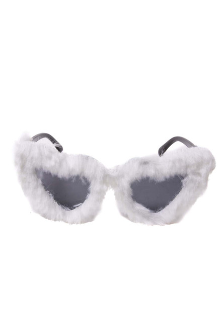 Furry Heart Shaped Sunglasses