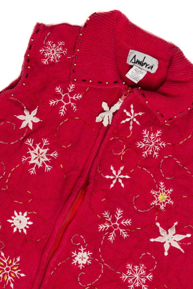 Beaded Snowflakes Ugly Christmas Sweater Vest 62057