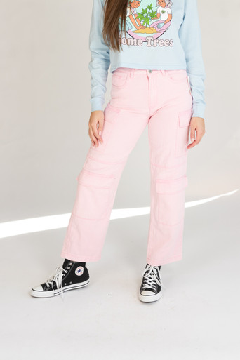 Hot Pink Cargo Skater Jeans