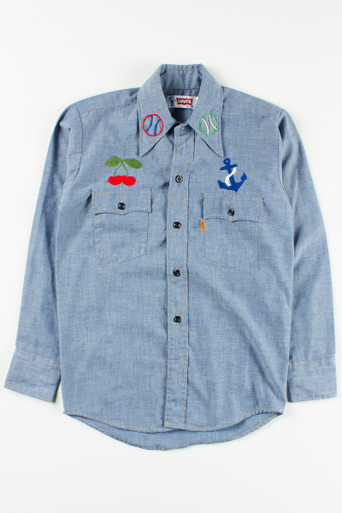 Vintage Levi's Embroidered Chambray Shirt - Ragstock.com